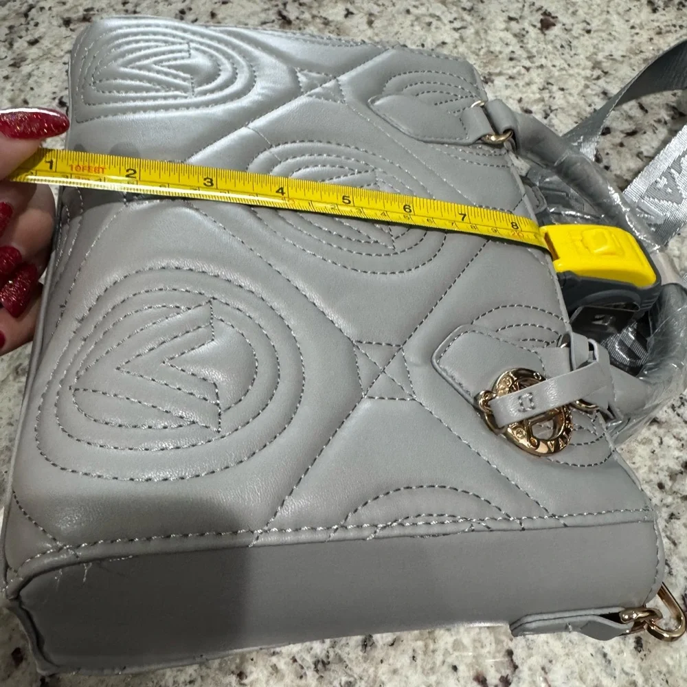 New VALENTINO ORLANDI TOTE BAG WITH PENDANT LIGHT GREY w/Guitar strap - Picture 9 of 14